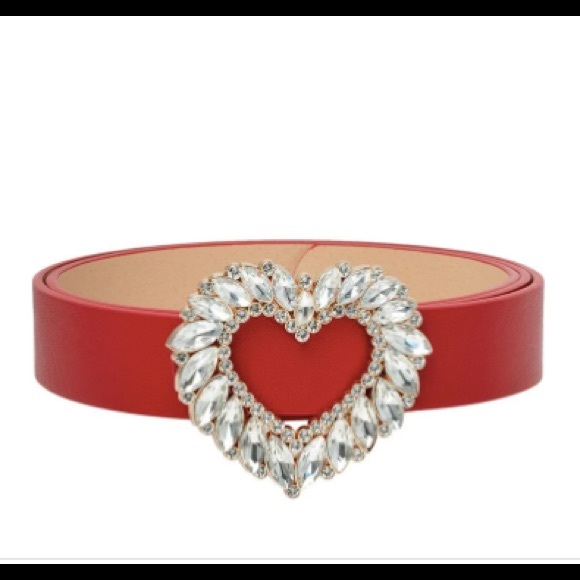 Red Rhinestone Heart Belt - Picture 8 of 15